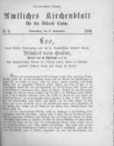 Amtliches Kirchenblatt f&uuml;r die Di&ouml;cese Culm. 1890.09.11 no.9