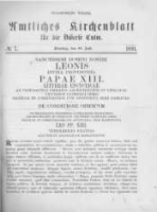 Amtliches Kirchenblatt f&uuml;r die Di&ouml;cese Culm. 1891.07.14 no.7