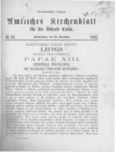 Amtliches Kirchenblatt f&uuml;r die Di&ouml;cese Culm. 1891.12.31 no.12