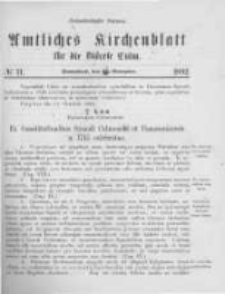 Amtliches Kirchenblatt f&uuml;r die Di&ouml;cese Culm. 1892.11.26 no.11