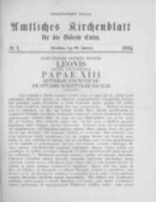Amtliches Kirchenblatt f&uuml;r die Di&ouml;cese Culm. 1894.01.30 no.1