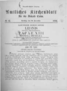 Amtliches Kirchenblatt f&uuml;r die Di&ouml;cese Culm. 1896.12.22 no.12