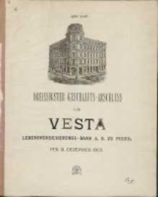 Dreissigster Gesch&auml;fts-Abschluss der Vesta: Lebensversicherungs-Bank auf Gegenseitigkeit zu Posen per 31 Dezember 1903