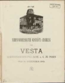 Siebenunddreissigster Gesch&auml;fts-Abschluss der Vesta: Lebensversicherungs-Bank auf Gegenseitigkeit zu Posen per 31 Dezember 1910