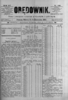 Orędownik: pismo poświęcone sprawom politycznym i sp&oacute;łecznym 1885.10.31 R.15 Nr249