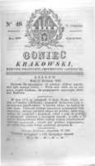 Goniec Krakowski: dziennik polityczny, historyczny i literacki. 1829.04.23 nr49