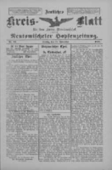 Amtliches Kreis-Blatt f&uuml;r den Kreis Neutomischel: zugleich Neutomischeler Hopfenzeitung 1898.11.18 Nr90