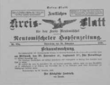 Amtliches Kreis-Blatt f&uuml;r den Kreis Neutomischel: zugleich Neutomischeler Hopfenzeitung 1898.11.26 Nr92a