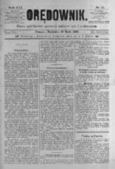 Orędownik: pismo poświęcone sprawom politycznym i spółecznym. 1886.05.16 R.16 nr111