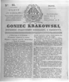 Goniec Krakowski: dziennik polityczny, liberalny i naukowy. 1831.04.22 nr91