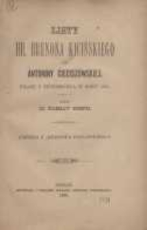Listy hr. Brunona Kicińskiego do Antoniny Cieciszowskiej pisane z Petersburga w roku 1817