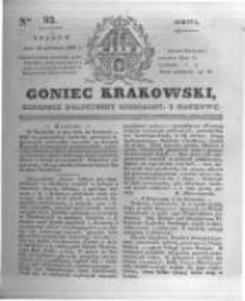 Goniec Krakowski: dziennik polityczny, liberalny i naukowy. 1831.04.23 nr92