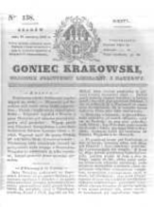 Goniec Krakowski: dziennik polityczny, liberalny i naukowy. 1831.06.18 nr138