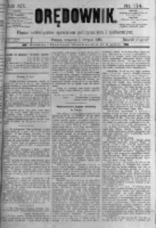 Orędownik: pismo poświęcone sprawom politycznym i sp&oacute;łecznym. 1889.08.01 R.19 nr174