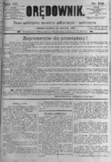 Orędownik: pismo poświęcone sprawom politycznym i spółecznym. 1889.09.22 R.19 nr218