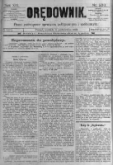 Orędownik: pismo poświęcone sprawom politycznym i sp&oacute;łecznym. 1889.10.06 R.19 nr230