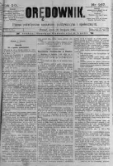 Orędownik: pismo poświęcone sprawom politycznym i spółecznym. 1889.11.20 R.19 nr267