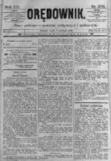 Orędownik: pismo poświęcone sprawom politycznym i sp&oacute;łecznym. 1889.12.04 R.19 nr279
