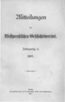 Mitteilungen des Westpreussischen Geschichtsvereins. 1907 Jahrg.6 nr1
