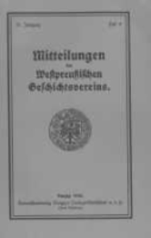 Mitteilungen des Westpreussischen Geschichtsvereins. 1932 Jahrg.31 nr4