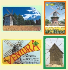 Wizerunek wiatrak&oacute;w na Kartach telefonicznych ; Image of windmills on Telephone Cards