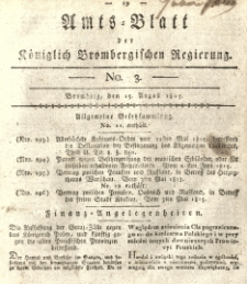 Amts-Blatt der K&ouml;niglich Brombergischen Regierung. 1815.08.15 No.3