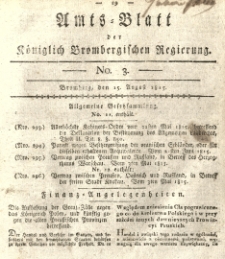 Amts-Blatt der Königlich Brombergischen Regierung. 1815.08.15 No.3