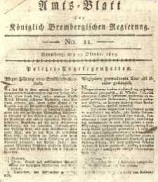 Amts-Blatt der K&ouml;niglich Brombergischen Regierung. 1815.10.13 No.11