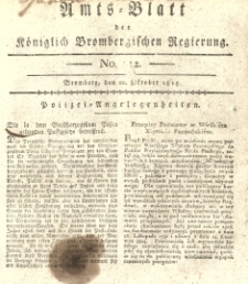 Amts-Blatt der K&ouml;niglich Brombergischen Regierung. 1815.10.20 No.12