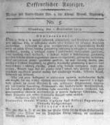 Oeffentlicher Anzeiger. 1815.09.01 No.5