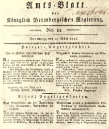 Amts-Blatt der Königlich Brombergischen Regierung. 1816.03.15 No.11