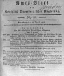 Amts-Blatt der K&ouml;niglich Brombergischen Regierung. 1816.04.19 No.16