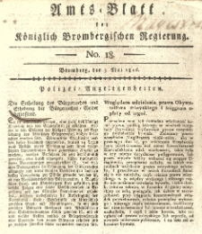 Amts-Blatt der K&ouml;niglich Brombergischen Regierung. 1816.05.03 No.18