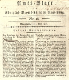 Amts-Blatt der Königlich Brombergischen Regierung. 1816.05.03 No.18