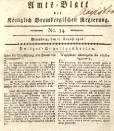Amts-Blatt der K&ouml;niglich Brombergischen Regierung. 1816.08.23 No.34