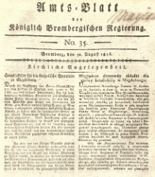 Amts-Blatt der Königlich Brombergischen Regierung. 1816.08.30 No.35