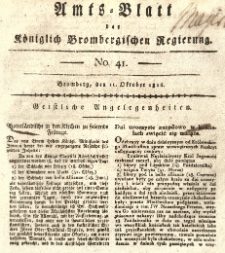 Amts-Blatt der K&ouml;niglich Brombergischen Regierung. 1816.10.11 No.41