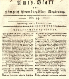 Amts-Blatt der K&ouml;niglich Brombergischen Regierung. 1816.11.01 No.44