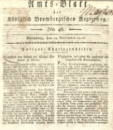 Amts-Blatt der K&ouml;niglich Brombergischen Regierung. 1816.11.15 No.46