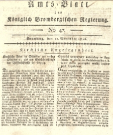 Amts-Blatt der Königlich Brombergischen Regierung. 1816.11.22 No.47