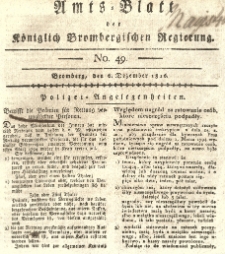 Amts-Blatt der Königlich Brombergischen Regierung. 1816.12.06 No.49