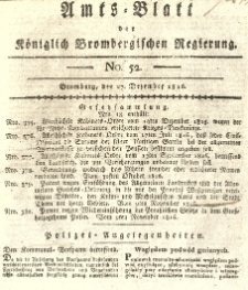 Amts-Blatt der K&ouml;niglich Brombergischen Regierung. 1816.12.27 No.52