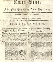 Amts-Blatt der K&ouml;niglich Brombergischen Regierung. 1815.09.15 No.7