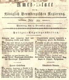 Amts-Blatt der Königlich Brombergischen Regierung. 1815.12.15 No.20