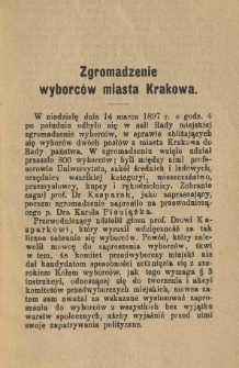 Zgromadzenie wyborc&oacute;w miasta Krakowa