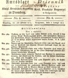 Amtsblatt der K&ouml;niglichen Preussischen Regierung zu Bromberg. 1817.02.07 No.6