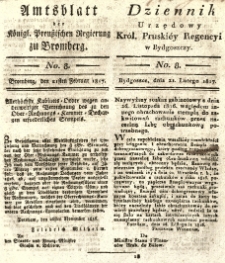 Amtsblatt der K&ouml;niglichen Preussischen Regierung zu Bromberg. 1817.02.21 No.8