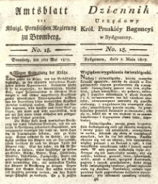 Amtsblatt der K&ouml;niglichen Preussischen Regierung zu Bromberg. 1817.05.02 No.18