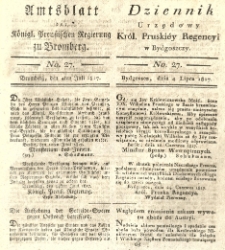 Amtsblatt der Königlichen Preussischen Regierung zu Bromberg. 1817.07.04 No.27