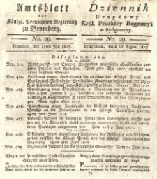 Amtsblatt der K&ouml;niglichen Preussischen Regierung zu Bromberg. 1817.07.18 No.29